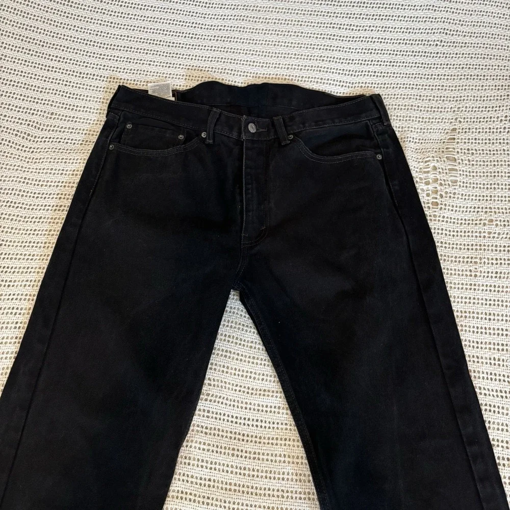 Levi's 505 Jeans Men's 36x34 Black Denim Relaxed Fit Straight Leg Y2K Vintage